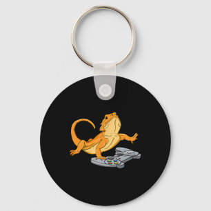 Bearded Dragon Lizard Gamer Video Game Gecko Key Ring
