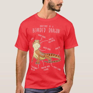 Bearded Dragon Lizard Reptile Anatomy 4 T-Shirt