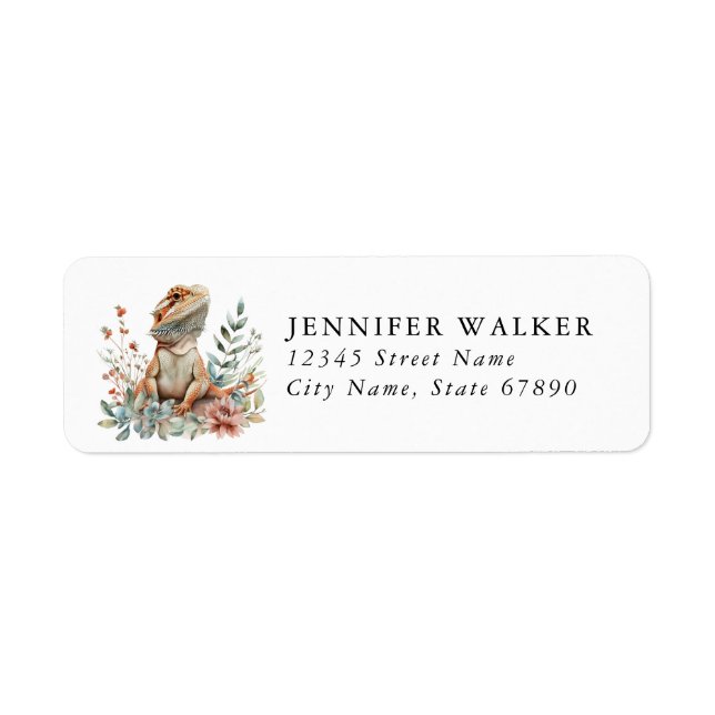 Bearded Dragon Lizard Return Address Labels (Front)
