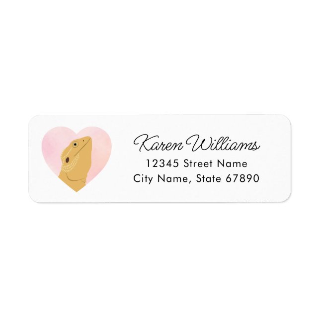 Bearded Dragon Lizard Return Address Labels (Front)