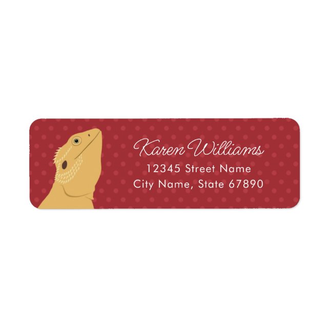 Bearded Dragon Lizard Return Address Labels (Front)