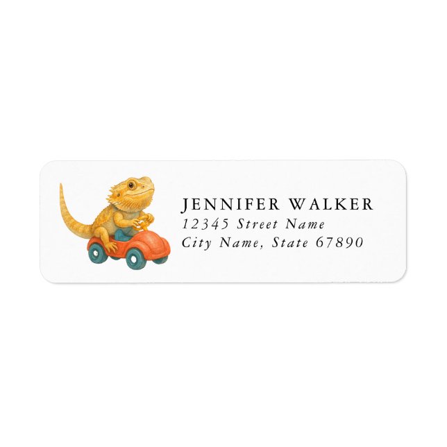 Bearded Dragon Lizard Return Address Labels (Front)