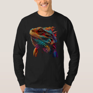 Bearded Dragon Lover Fun Colorful Cool Painting Ar T-Shirt