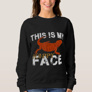 Bearded Dragon My Happy Face Lizard Reptile Sweatshirt