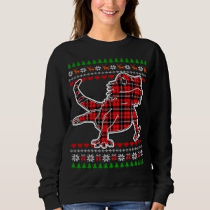 Bearded Dragon Plaid Ugly Christmas Pajama Cute X- Sweatshirt