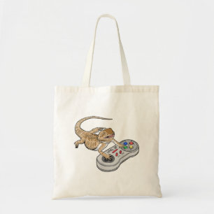 Bearded Dragon Playing Video Game Reptiles Pagona Tote Bag