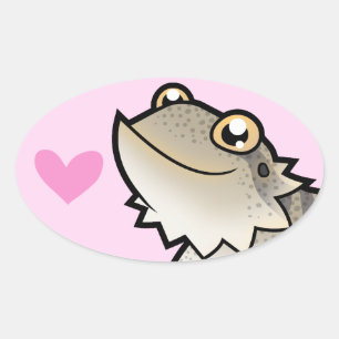 Bearded Dragon / Rankin Dragon Love Oval Sticker