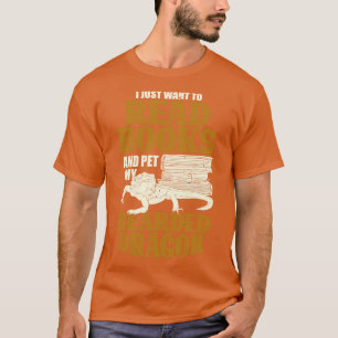 Bearded Dragon Reading Lover Gift T-Shirt