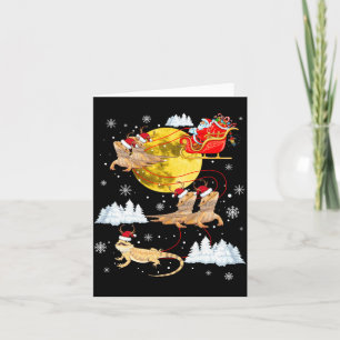 Bearded Dragon Reindeer Christmas Pajama Santa Xma Card
