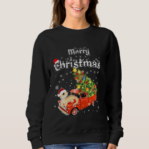 Bearded Dragon Ride Red Truck Christmas Pajama Sweatshirt