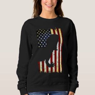Bearded Dragon Silhouette American Flag 4th Of Jul Sweatshirt