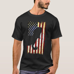 Bearded Dragon Silhouette American Flag 4th Of Jul T-Shirt