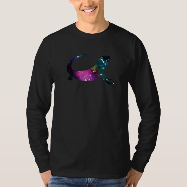 Bearded Dragon Silhouette Galaxy Space T-Shirt (Front)