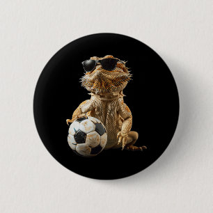 Bearded Dragon Soccer 6 Cm Round Badge