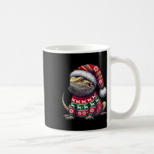 Bearded Dragon Ugly Sweater Santa Hat Christmas Coffee Mug