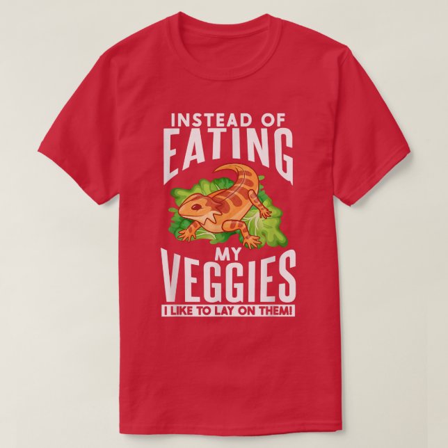 Bearded Dragon Vegan Reptile  T-Shirt (Design Front)