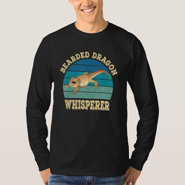 Bearded Dragon Whisperer Lizard Reptile Retro Vint T-Shirt (Front)