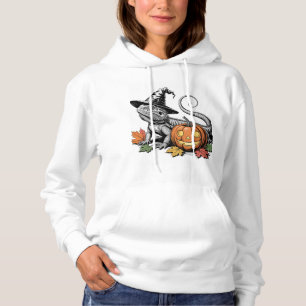 Bearded Dragon Witch and Pumpkin Hoodie