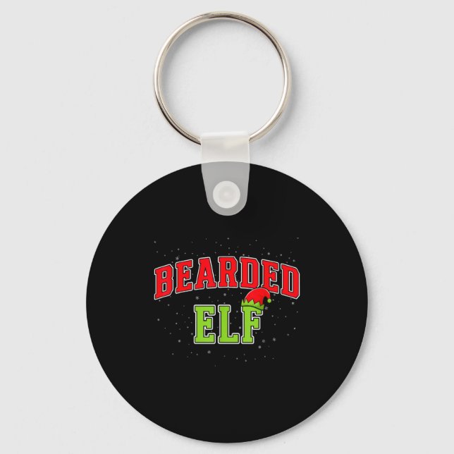 Bearded Elf Christmas Family Matching Group Xmas  Key Ring (Front)
