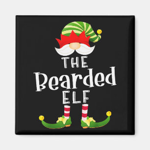 Bearded Elf Group Christmas Funny Pajama Party  Magnet