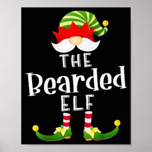 Bearded Elf Group Christmas Funny Pajama Party  Poster