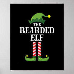 bearded elf matching family group christmas party poster