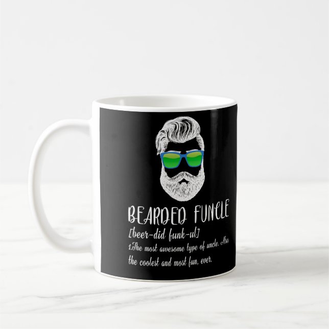 Bearded Funcle Definition Uncle for Men Coffee Mug (Left)