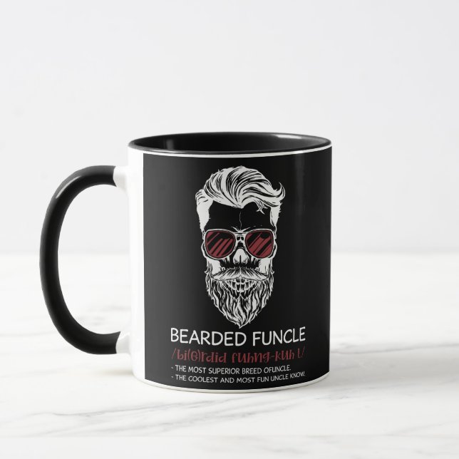Bearded Funcle Funny Uncle Definition Mug (Left)
