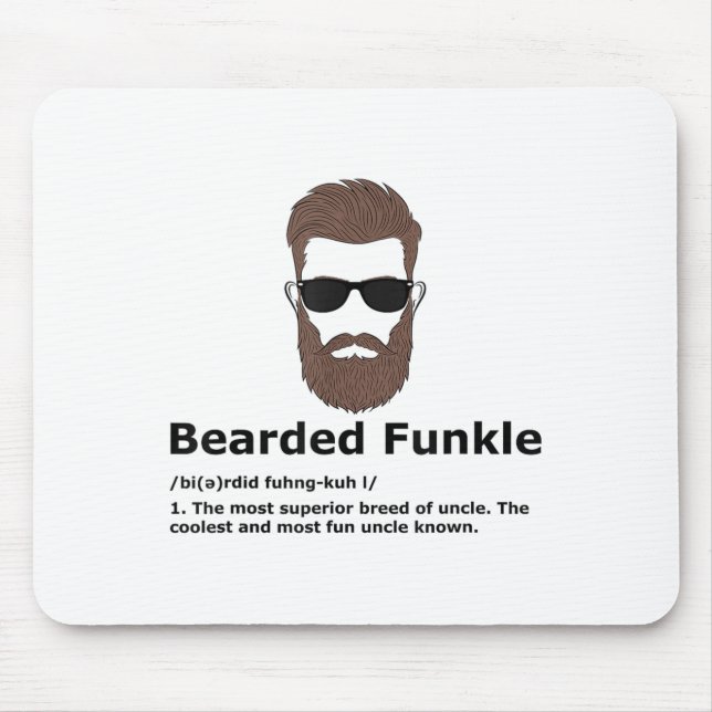 Bearded Funkle Shirt Funny Uncle Definition  Mouse Pad (Front)