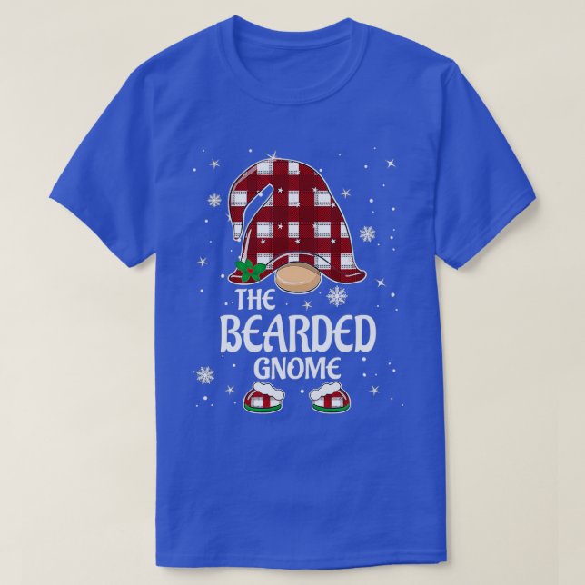 Bearded Gnome Buffalo Plaid Matching 13 T-Shirt (Design Front)