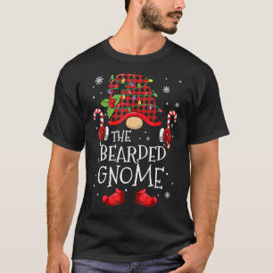 Bearded Gnome Buffalo Plaid Matching Family Christ T-Shirt