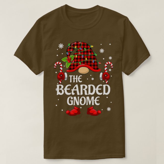 Bearded Gnome Family Christmas Pajama T-Shirt (Design Front)