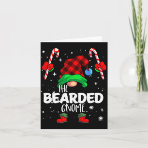 Bearded Gnome Red Buffalo Plaid Matching Family Ch Card