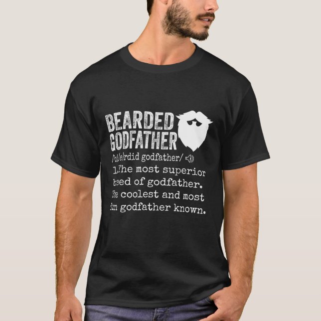 Bearded Godfather Funny Definition Gift T-Shirt (Front)
