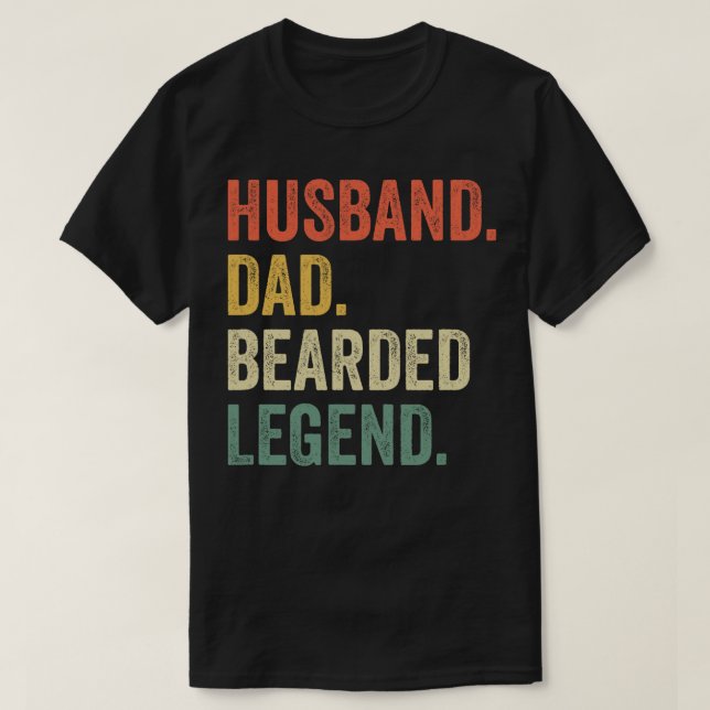 Bearded Husband Dad Beard Legend Vintage T-Shirt (Design Front)
