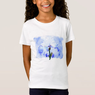 Bearded Iris - Blue And White T-Shirt