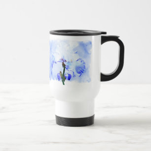 Bearded Iris - Blue And White Travel Mug