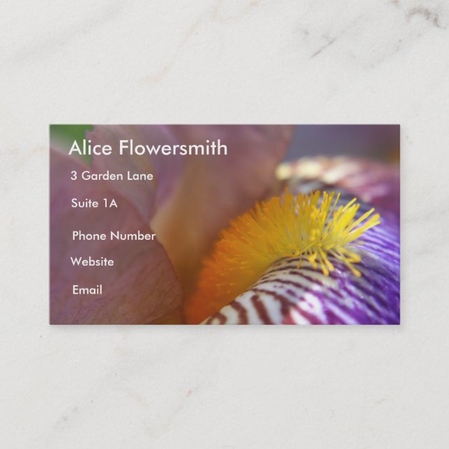 Bearded Iris Business Card (Front)