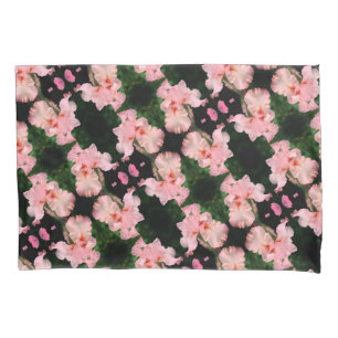 Bearded Iris Flower In Peach Abstract Pattern Pillowcase
