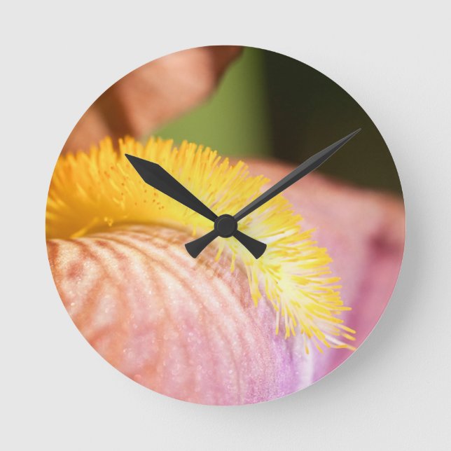 Bearded Iris Round Clock (Front)
