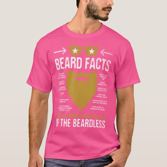 Bearded Man Funny Beard Facts T-Shirt (Front)