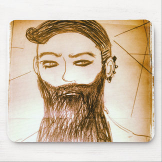 bearded man manga anime in twisted world mouse pad