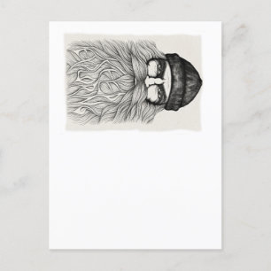Bearded man postcard