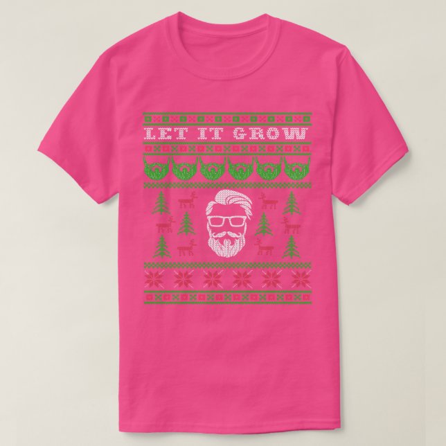 Bearded Man Ugly Christmas Sweater Happy Holiday S (Design Front)