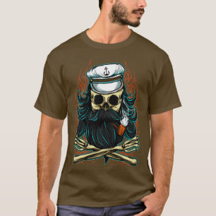 Bearded Skull Pirate Captain T-Shirt