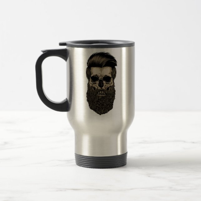 Bearded Skull Travel Mug (Left)