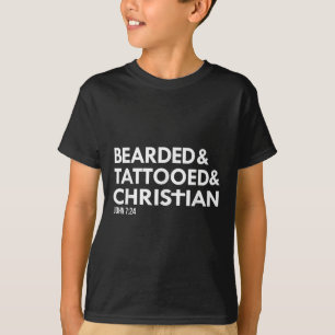 Bearded Tattooed Christian Funny Beard Tattoo Tats T-Shirt