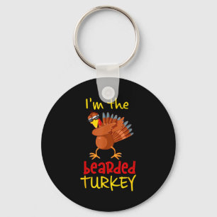 Bearded Turkey Matching Family Group Thanksgiving Key Ring