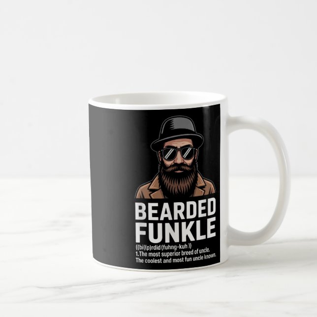 Bearded Uncle Definition Tee Funny Funkle For Fun  Coffee Mug (Right)
