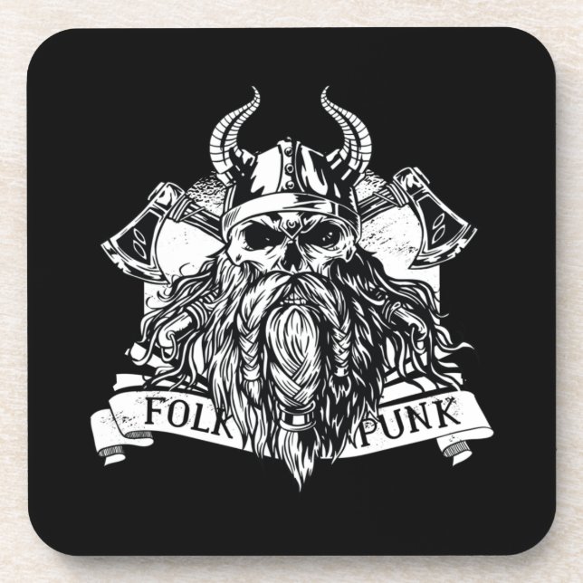 Bearded Viking Warrior Coaster (Front)